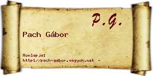 Pach Gábor névjegykártya